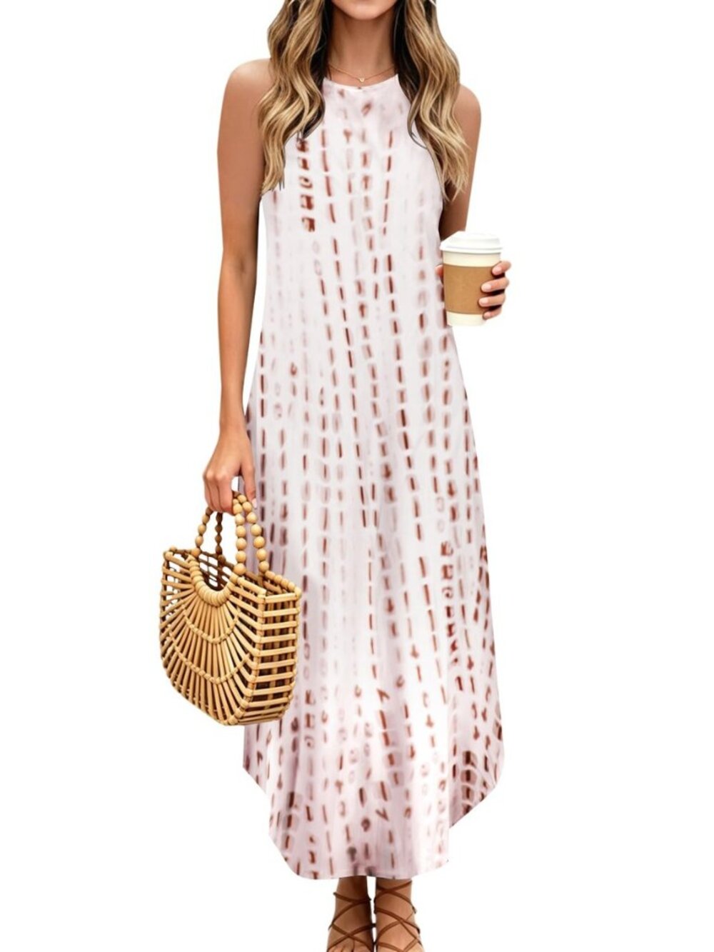 Women's Summer Halter Maxi Dress Casual Sleeveless Long Sundress
